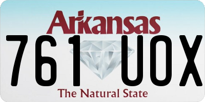 AR license plate 761UOX