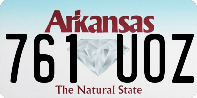 AR license plate 761UOZ