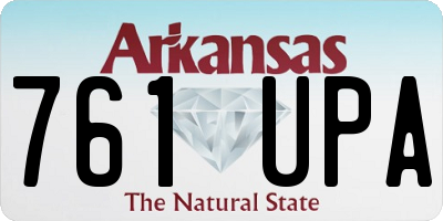 AR license plate 761UPA