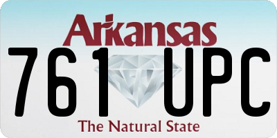 AR license plate 761UPC