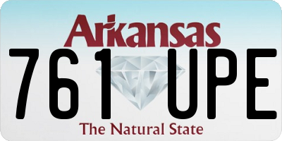 AR license plate 761UPE