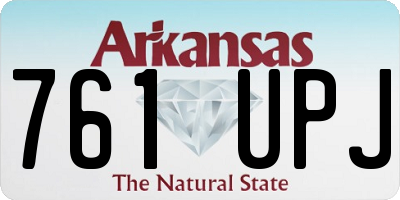 AR license plate 761UPJ