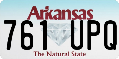 AR license plate 761UPQ