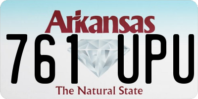 AR license plate 761UPU