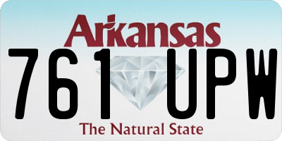 AR license plate 761UPW