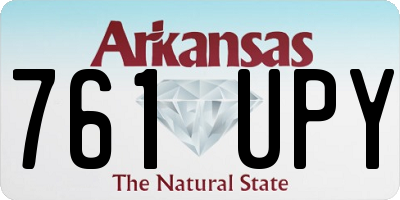 AR license plate 761UPY