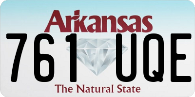 AR license plate 761UQE