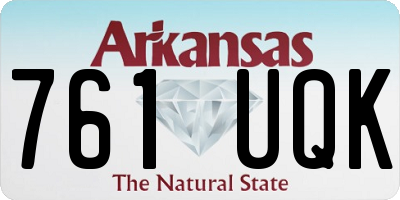 AR license plate 761UQK