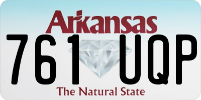 AR license plate 761UQP