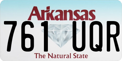 AR license plate 761UQR