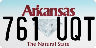 AR license plate 761UQT