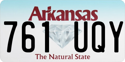 AR license plate 761UQY