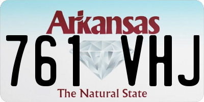 AR license plate 761VHJ
