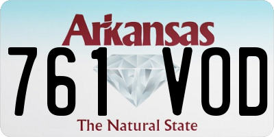 AR license plate 761VOD