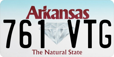 AR license plate 761VTG