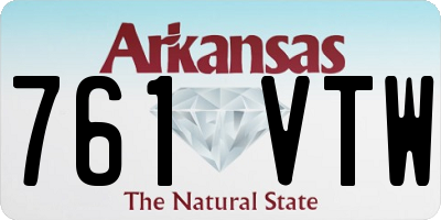 AR license plate 761VTW