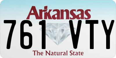 AR license plate 761VTY