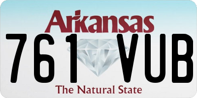 AR license plate 761VUB
