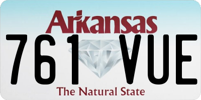 AR license plate 761VUE