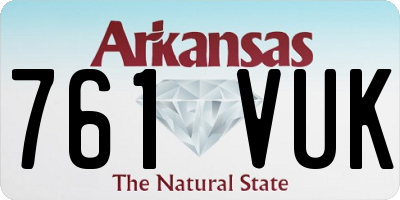 AR license plate 761VUK