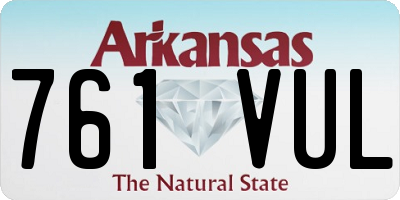 AR license plate 761VUL