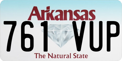 AR license plate 761VUP