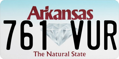 AR license plate 761VUR