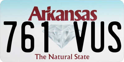 AR license plate 761VUS