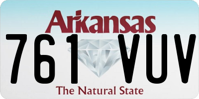AR license plate 761VUV