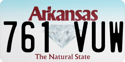AR license plate 761VUW