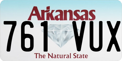 AR license plate 761VUX