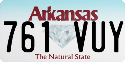 AR license plate 761VUY
