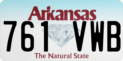 AR license plate 761VWB