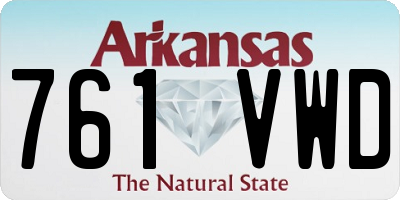 AR license plate 761VWD
