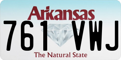 AR license plate 761VWJ
