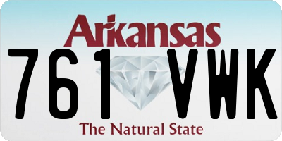 AR license plate 761VWK
