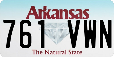 AR license plate 761VWN
