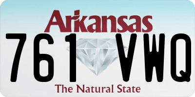 AR license plate 761VWQ