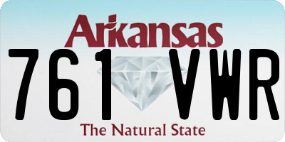 AR license plate 761VWR