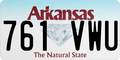 AR license plate 761VWU