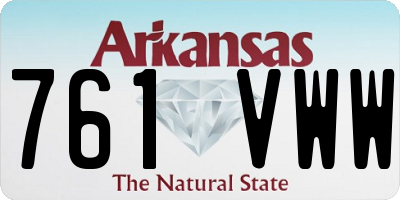 AR license plate 761VWW