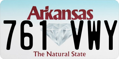 AR license plate 761VWY