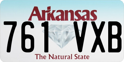 AR license plate 761VXB
