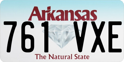 AR license plate 761VXE