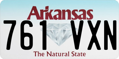 AR license plate 761VXN