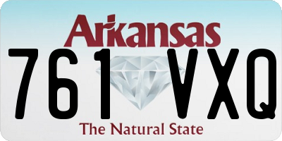 AR license plate 761VXQ