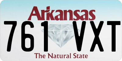 AR license plate 761VXT