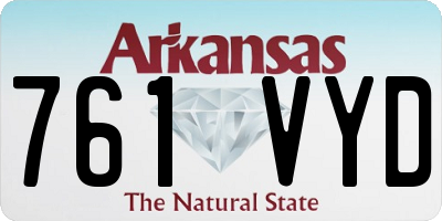 AR license plate 761VYD