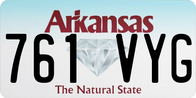 AR license plate 761VYG