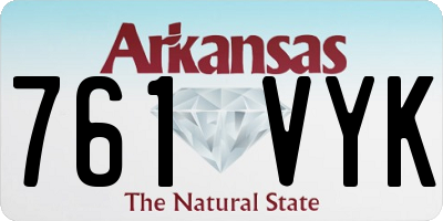 AR license plate 761VYK